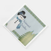 Whimsy Blue Accented Snowman Serviette (Ecke)