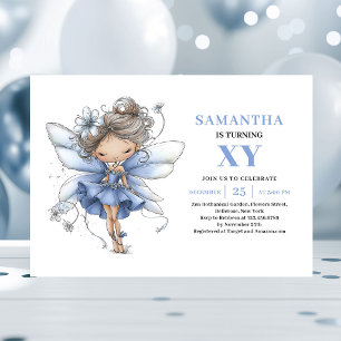 Whimsy Blue Fairy Girl 3. Geburtstag Pastell-Einla Einladung