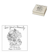 Whimsy Blume Familienname Rücksendeadresse Briefma Gummistempel (Stempel)
