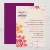 Whimsy Blumen Hochzeit Einladung (Vorne/Hinten)