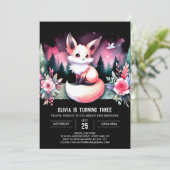 Whimsy Boho Fox Geburtstag digital Einladung (Stehend Vorderseite)