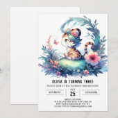 Whimsy Boho Tiger Birthday Einladung (Vorne/Hinten)