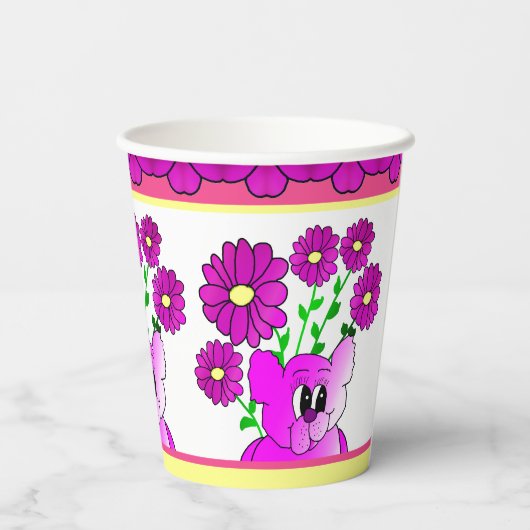 Whimsy Bright Pink Pappbecher (Rückseite)