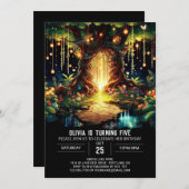 Whimsy Bright Woodland Digital Geburtstag Einladung (Vorne/Hinten)