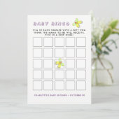 Whimsy Bunny Rabbit Baby Dusche Bingo Spiel Einladung (Stehend Vorderseite)