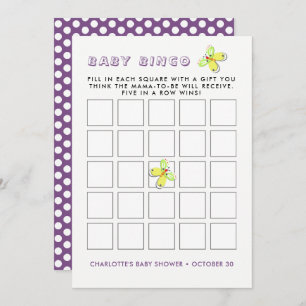Whimsy Bunny Rabbit Baby Dusche Bingo Spiel Einladung