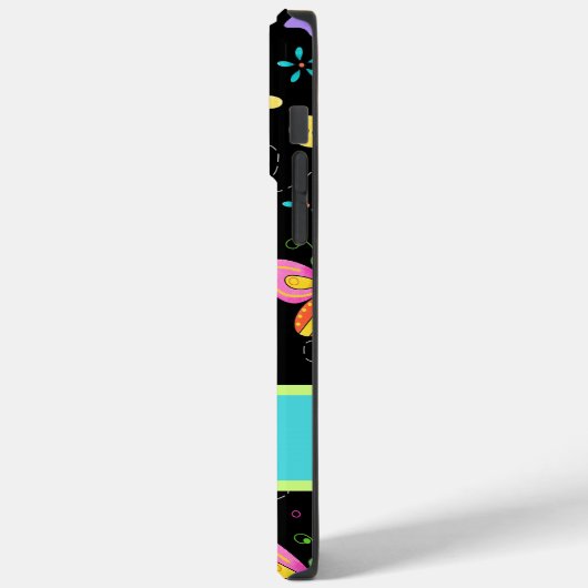 Whimsy Butterfets Black Name Personalisiert Case-Mate iPhone Hülle (Rückseite / Links)