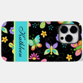 Whimsy Butterfets Black Name Personalisiert Case-Mate iPhone Hülle (Rückseite (Horizontal))