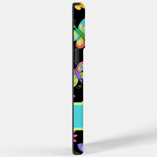 Whimsy Butterfets Black Name Personalisiert Case-Mate iPhone Hülle (Rückseite / Rechts)