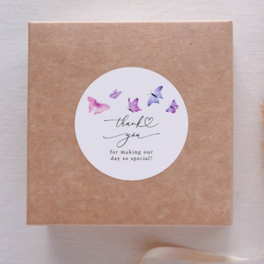 Whimsy Butterflies Brautparty Bevorzugung Runder Aufkleber