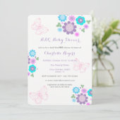 Whimsy Butterfly Blume GRILLEN Backyard Baby Shoot Einladung (Stehend Vorderseite)