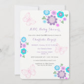 Whimsy Butterfly Blume GRILLEN Backyard Baby Shoot Einladung (Vorderseite)