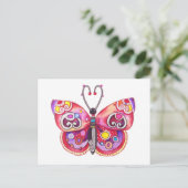 Whimsy Butterfly Postcard Postkarte (Stehend Vorderseite)