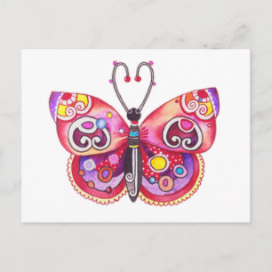 Whimsy Butterfly Postcard Postkarte