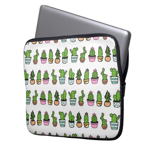 Whimsy Cactus Pots Laptopschutzhülle (Vorderseite Links)