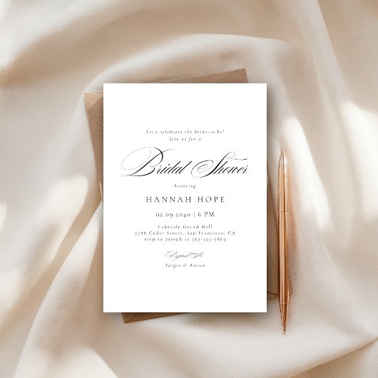 Whimsy Calligraphy Budget Wedding Brautparty Einladung