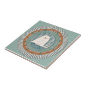 Whimsy Cat Mint Blue Terracotta Aqua Teal Fliese (Seite)