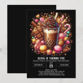 Whimsy Chocolate Candyland Digital Geburtstag Einladung (Vorne/Hinten)