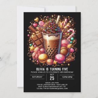 Whimsy Chocolate Candyland Digital Geburtstag Einladung