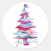 Whimsy Christmas Tree Runder Aufkleber (Vorderseite)