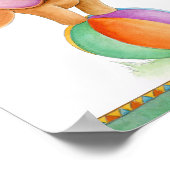 Whimsy Circus Elefant Braungrünes Kinderzimmer Pos Poster (Ecke)