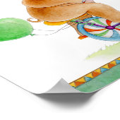 Whimsy circus rhino braunes grünes Kinderzimmer Po Poster (Ecke)