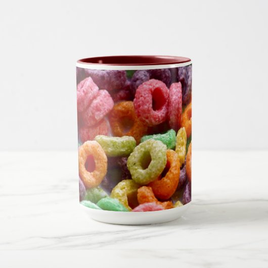 Whimsy Colored Fruchtloops Foto Tasse (Zentrum)