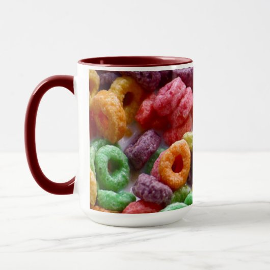 Whimsy Colored Fruchtloops Foto Tasse (Links)