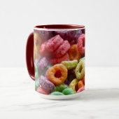 Whimsy Colored Fruchtloops Foto Tasse (Vorderseite Links)