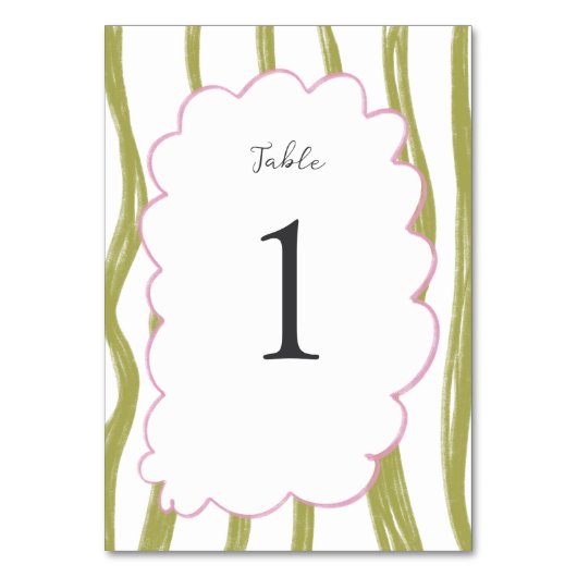 Whimsy Colorful Frame Wedding  Tischnummer (Vorderseite)