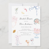 Whimsy Colorful Illustrated Bridal Shower Einladung (Vorderseite)