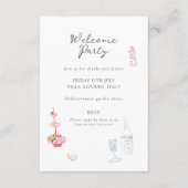 Whimsy Colorful Illustrated Wedding Details Begleitkarte (Vorderseite)