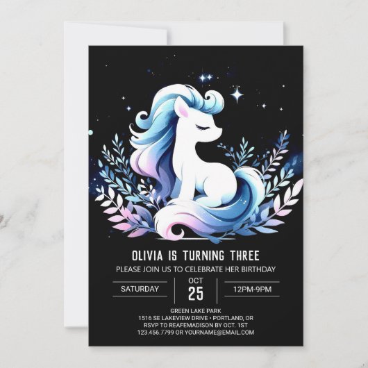 Whimsy Custom Horse Geburtstag Einladung (Vorderseite)