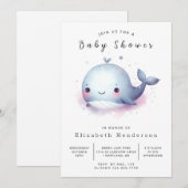 Whimsy Custom Whale Baby Dusche Einladung (Vorne/Hinten)