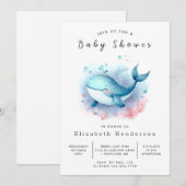 Whimsy Custom Whale Baby Dusche Einladung (Vorne/Hinten)