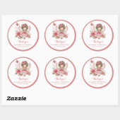 Whimsy Cute Blush Fairy Flowers Girl Birthday  Runder Aufkleber (Blatt)
