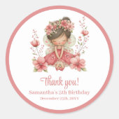 Whimsy Cute Fairy Pastel Floral Girl Birthday  Runder Aufkleber (Vorderseite)