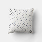 Whimsy Dark Blue Raindrops Throw Kissen (Rückseite)