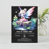 Whimsy Design Fairy Birthday Einladung (Stehend Vorderseite)