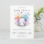 Whimsy Digital Bear Baby Dusche Einladung (Stehend Vorderseite)