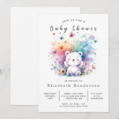 Whimsy Digital Bear Baby Dusche Einladung (Vorne/Hinten)