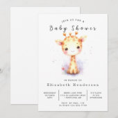 Whimsy Digital Giraffe Baby Dusche Einladung (Vorne/Hinten)
