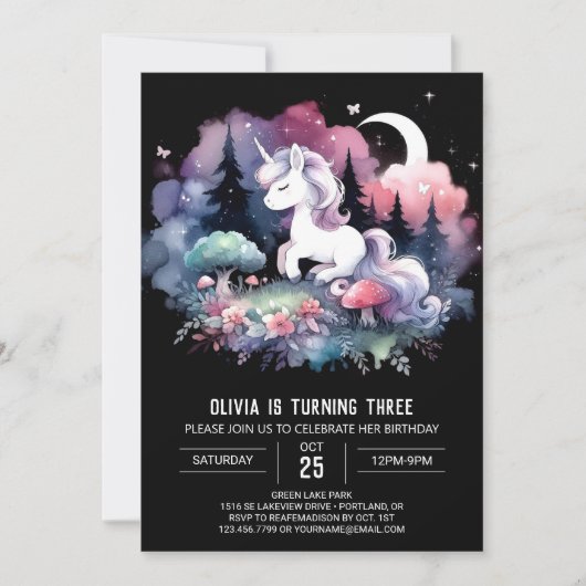 Whimsy Digital Horse Geburtstag Einladung (Vorderseite)
