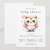 Whimsy Digital Owl Baby Dusche Einladung (Vorne/Hinten)