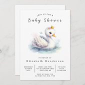 Whimsy Digital Swan Baby Dusche Einladung (Vorne/Hinten)