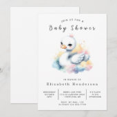 Whimsy Digital Swan Baby Dusche Einladung (Vorne/Hinten)