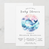 Whimsy Digital Whale Baby Dusche Einladung (Vorne/Hinten)