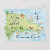 Whimsy Dominkanische Republik Save the Date Karte (Vorderseite)