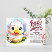 Whimsy Duckling Baby Dusche Einladung (Stehend Vorderseite)