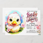 Whimsy Duckling Baby Dusche Einladung (Vorne/Hinten)